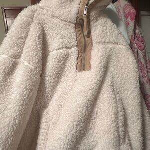 Abercrombie & Fitch Cream Fleece Jacket